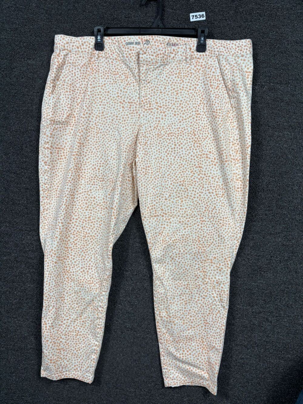 Gap Skinny Mini Khaki Pants Womens Size 20 Orange Pink Polka Dots High-Rise